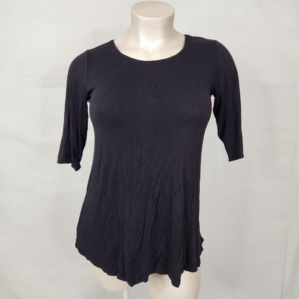 3/$25 NWT Beatrix Ost Black 3/4 Sleeve Crew Neck Tunic Top Sz L